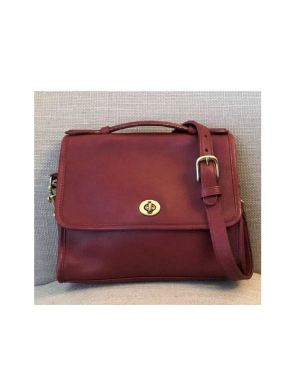 Vintage COACH Court Red Crossbody Satchel Handbag Bag Purse 9870 Rare